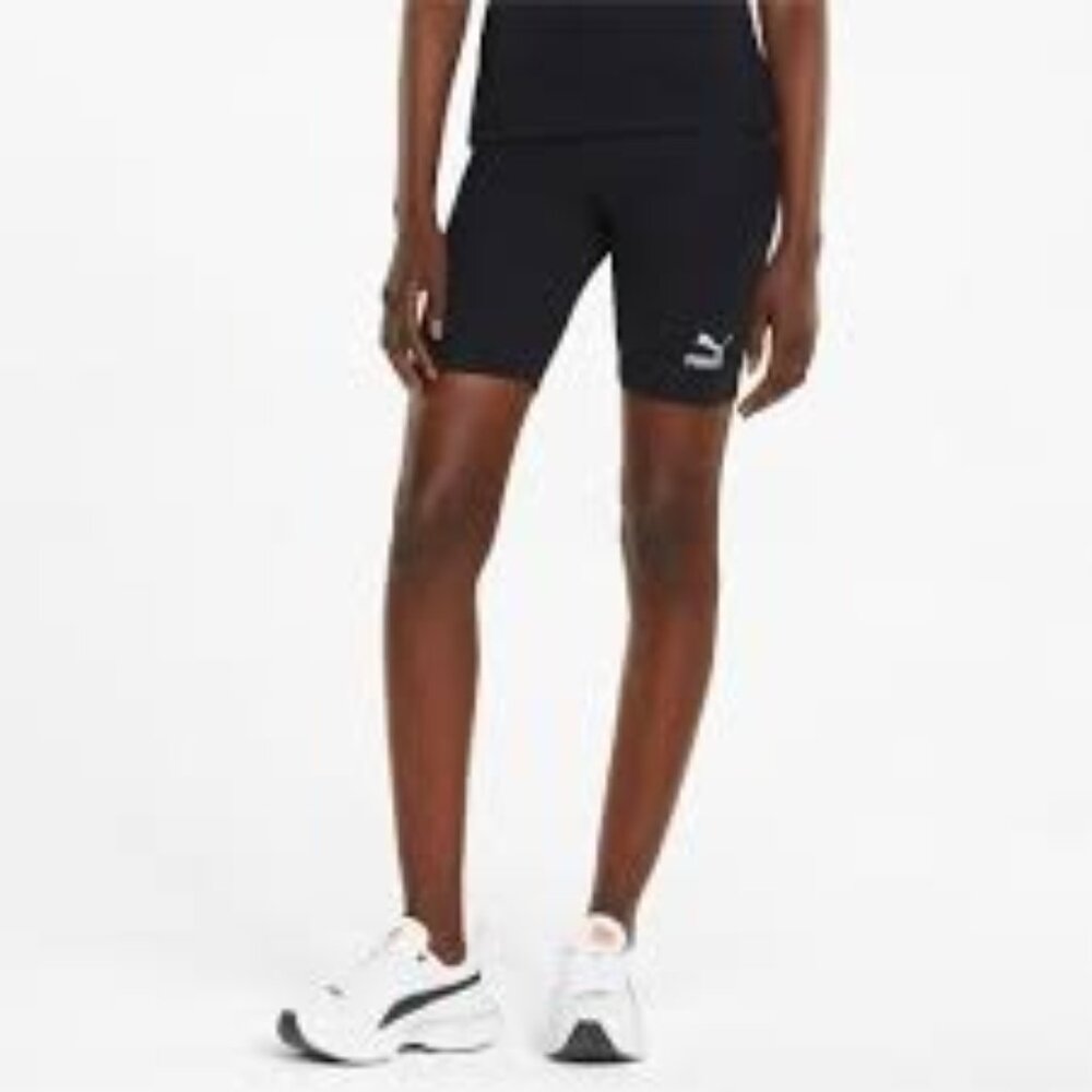Puma Ribbed Compression Shorts Black Racerback Logo Women's Small
